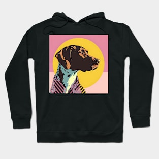 70s German Shepherd Vibes: Pastel Pup Parade Hoodie